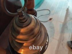 Nautical Themed Table Lamps Vintage Lantern Brass Beach 3 Mode Block/Pulley NICE