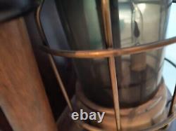 Nautical Themed Table Lamps Vintage Lantern Brass Beach 3 Mode Block/Pulley NICE