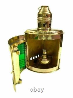Nautical Vintage Brass Port Lantern and Star Board Oil Lamp Red & Green Handmade