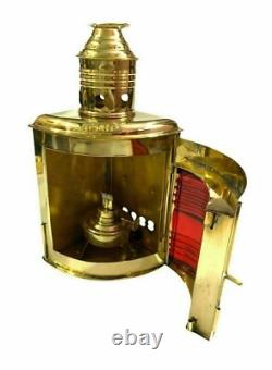 Nautical Vintage Brass Port Lantern and Star Board Oil Lamp Red & Green Handmade