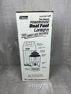 New Vintage 1992 Coleman Powerhouse Dual Fuel 2Mantle Lantern With Hard Case