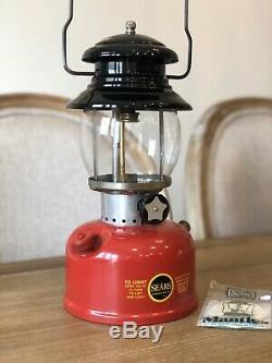 New Vintage Sears Coleman Lantern 1964 Red Black 476-74550 Single Mantle Unfired