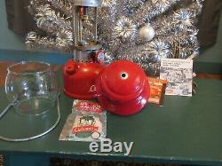 Nice 1962 Vintage Coleman Dark Red 200a Lantern dated 11-62 + Funnel + Paperwork
