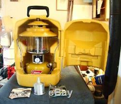 Nice Coleman 228H Gold Bond Lantern withCase/Papers/Funnel USA February 1974