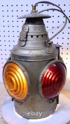 Nice Electrified Vintage / Antique Dressel Railroad Lamp Lantern Arlington NJ 4