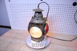 Nice Electrified Vintage / Antique Dressel Railroad Lamp Lantern Arlington NJ 4