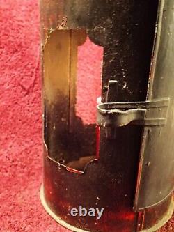 Nice Handmade Vintage Antique Tin Metal Candle Lamp Lantern Denmark Danish