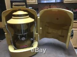 Nice Vintage Coleman 228H Gold Bond Lantern withCase, Amber Globe & Spark Igniter