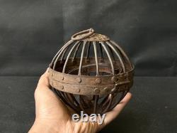 Old Vintage Antique Whaling Ships Gimbal Gimble Globe Oil Lamp Light /Lantern