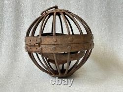 Old Vintage Antique Whaling Ships Gimbal Gimble Globe Oil Lamp Light /Lantern