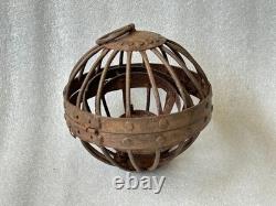 Old Vintage Antique Whaling Ships Gimbal Gimble Globe Oil Lamp Light /Lantern