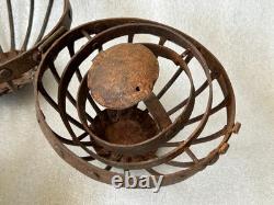 Old Vintage Antique Whaling Ships Gimbal Gimble Globe Oil Lamp Light /Lantern