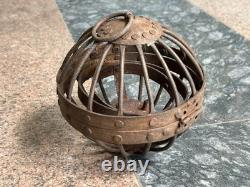 Old Vintage Antique Whaling Ships Gimbal Gimble Globe Oil Lamp Light /Lantern