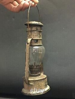 Old Vintage Baby Small Iron Kerosene Lantern Lamp Old Color & Globe Collectible