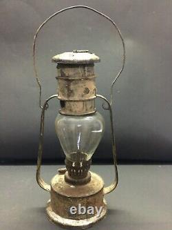 Old Vintage Baby Small Iron Kerosene Lantern Lamp Old Color & Globe Collectible