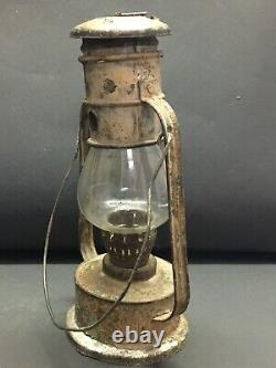 Old Vintage Baby Small Iron Kerosene Lantern Lamp Old Color & Globe Collectible