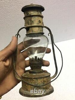 Old Vintage Baby Small Iron Kerosene Lantern Lamp Old Color & Globe Collectible