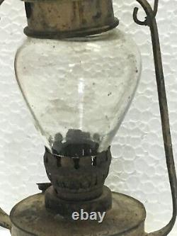 Old Vintage Baby Small Iron Kerosene Lantern Lamp Old Color & Globe Collectible