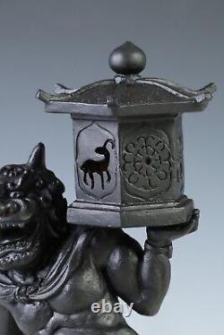 Old Vintage Cast and Clay Buddhism Heavenly Lantern Demon National Treasure