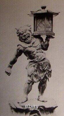 Old Vintage Cast and Clay Buddhism Heavenly Lantern Demon National Treasure