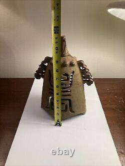 Old Vintage Chinese Export Iron Human Effigy Lighting Lantern Metal Rusty Patina