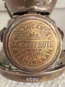 Old Vintage Jos. Lucas Ltd Acetyphote No. 317 Birmingham Brass Bicycle Lamp Eng