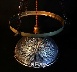 Original 1910 re-claimed vintage HOLOPHANE Industrial pendant light lantern