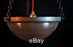 Original 1910 re-claimed vintage HOLOPHANE Industrial pendant light lantern