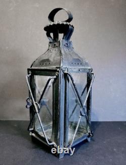Original Antique 19th Century French Candle Lantern Black