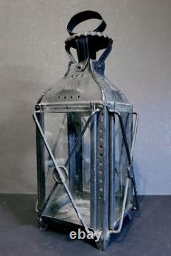 Original Antique 19th Century French Candle Lantern Black