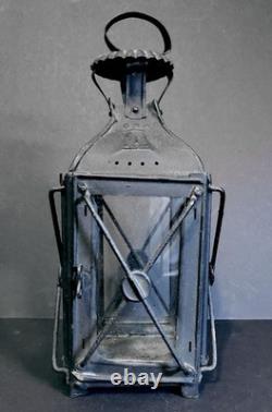 Original Antique 19th Century French Candle Lantern Black