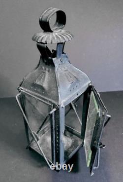 Original Antique 19th Century French Candle Lantern Black