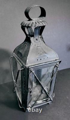 Original Antique 19th Century French Candle Lantern Black
