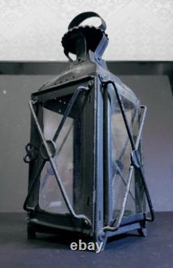 Original Antique 19th Century French Candle Lantern Black