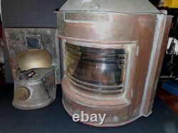 Original Large Bow Starboard Brass Copper Lantern 16 Ship Naval Vintage Lamp