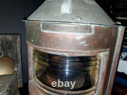 Original Large Bow Starboard Brass Copper Lantern 16 Ship Naval Vintage Lamp