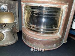 Original Large Bow Starboard Brass Copper Lantern 16 Ship Naval Vintage Lamp