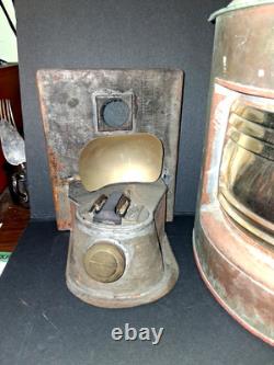 Original Large Bow Starboard Brass Copper Lantern 16 Ship Naval Vintage Lamp