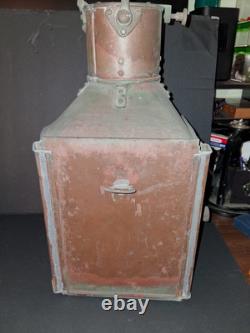 Original Large Bow Starboard Brass Copper Lantern 16 Ship Naval Vintage Lamp