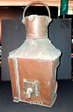 Original Large Bow Starboard Brass Copper Lantern 16 Ship Naval Vintage Lamp