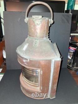 Original Large Bow Starboard Brass Copper Lantern 16 Ship Naval Vintage Lamp