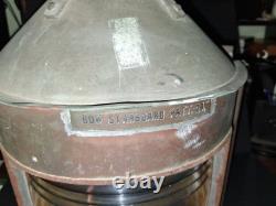 Original Large Bow Starboard Brass Copper Lantern 16 Ship Naval Vintage Lamp