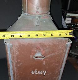 Original Large Bow Starboard Brass Copper Lantern 16 Ship Naval Vintage Lamp