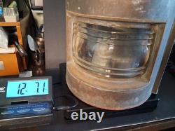 Original Large Bow Starboard Brass Copper Lantern 16 Ship Naval Vintage Lamp