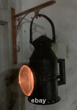 Original Vintage Railroad Lantern Antique Collectible Kerosene Oil Railway Lamp