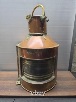Original WW 2 Bow Starboard Brass Copper Lantern 16 Ship Naval Vintage 1944