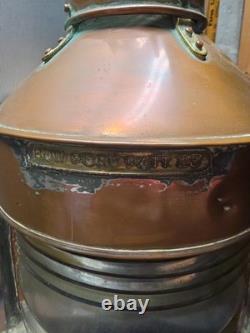 Original WW 2 Bow Starboard Brass Copper Lantern 16 Ship Naval Vintage 1944