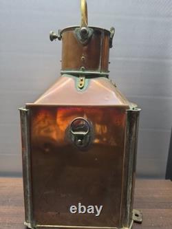 Original WW 2 Bow Starboard Brass Copper Lantern 16 Ship Naval Vintage 1944