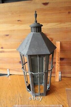 Outdoor Copper Lantern Lamp Wall Sconce front porch light glass Vintage Handmade