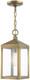 Outdoor Pendant Lantern Antique Brass Clear Glass Canopy 5 Diameter Bulb Not